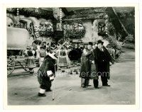 6c739 SWISS MISS 8x10 still '38 Stan Laurel & Oliver Hardy watch bandaged ape with crutches!