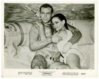 6c762 THUNDERBALL 8x10 still '65 close up of Sean Connery as James Bond w/sexy Claudine Auger!