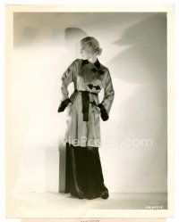 6c785 UNA MERKEL 8x10 still '30s full-length modeling a Chinese red & black satin pajama outfit!