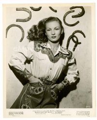 6c793 VERONICA LAKE 8x10 still '47 great sexy portrait wearing cool cowgirl outfit from Ramrod!