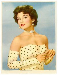 6c003 ALLISON HAYES color Spanish 7.75x10.25 publicity still '61 cool image of sexy actress in dots!