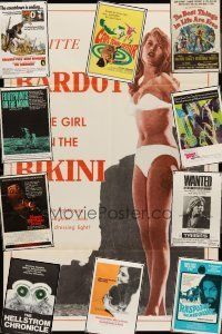 6d001 LOT OF 110 FOLDED ONE-SHEETS '46 - '88 Girl in the Bikini, Footprints on the Moon & more!