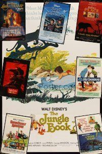 6d008 LOT OF 18 FOLDED DISNEY ONE-SHEETS '61 - '04 Jungle Book R78, Mulan, cartoons & more!