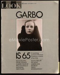 6d149 LOOK MAGAZINE magazine September 8, 1970 portrait of Greta Garbo by Edward Steichen!