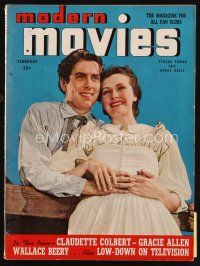 6d095 MODERN MOVIES magazine February 1939 romantic portrait of Tyrone Power & Nancy Kelly!