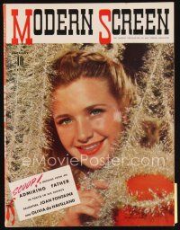 6d134 MODERN SCREEN magazine January 1941 portrait of pretty Priscilla Lane by Scotty Welbourne!