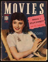 6d102 MODERN MOVIES magazine September 1941 portrait of pretty Barbara Stanwyck with tennis racket!