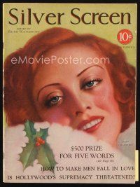 6d118 SILVER SCREEN magazine December 1930 artwork of beautiful glamorous Joan Crawford!