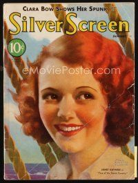6d123 SILVER SCREEN magazine January 1933 art of pretty Janet Gaynor by John Rolston Clarke!