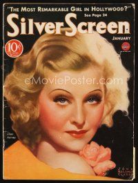 6d128 SILVER SCREEN magazine January 1934 art of sexy Lilian Harvey by John Rolston Clarke!
