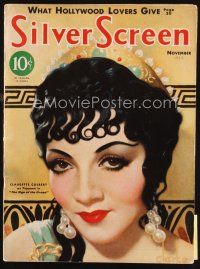 6d124 SILVER SCREEN magazine Nov 1932 art of Claudette Colbert as Poppea by John Rolston Clarke!
