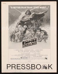 6d344 EMPIRE STRIKES BACK pressbook '80 George Lucas sci-fi classic, cool artwork by Tom Jung!