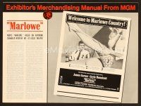 6d364 MARLOWE pressbook '69 sexy Sharon Farrell's legs & James Garner with booze and gun in hands!