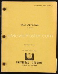 6d252 GRAY LADY DOWN revised final draft script Sept 17, 1976, screenplay by Whittaker & Sackler!