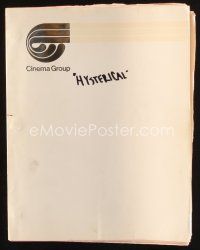 6d256 HYSTERICAL script September 17, 1981, screenplay by Bearde, Hudsons, & Johnston!