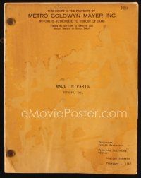 6d265 MADE IN PARIS revised draft script February 1, 1965, screenplay by Staney Roberts!