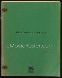 6d270 MR. LOVE & JUSTICE script Oct 1, 1980, unproduced screenplay by Walter Hill & Barry Ferrel!