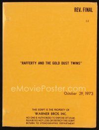 6d274 RAFFERTY & THE GOLD DUST TWINS revised final draft script October 29, 1973, screenplay by Kaye