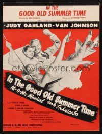 6d292 IN THE GOOD OLD SUMMERTIME sheet music '49 art of Garland & Johnson swinging, title song!
