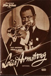 6d227 SATCHMO THE GREAT German program '57 different images of Louis Armstrong w/trumpet & singing!