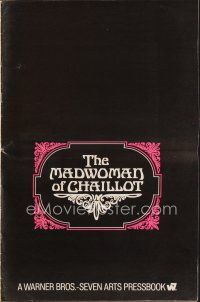 6d360 MADWOMAN OF CHAILLOT pressbook '69 Katharine Hepburn, directed by Bryan Forbes!