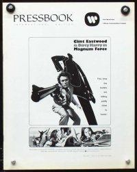 6d361 MAGNUM FORCE int'l pressbook '73 Clint Eastwood is Dirty Harry pointing his huge gun!