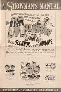 6d369 MILKMAN pressbook '50 wacky art of Donald O'Connor & Jimmy Durante + sexy Piper Laurie!