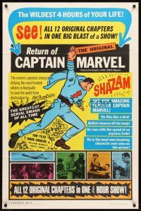 6f024 ADVENTURES OF CAPTAIN MARVEL 1sh R66 Tom Tyler serial, Return of Captain Marvel!