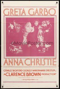 6f049 ANNA CHRISTIE 1sh R62 Greta Garbo, Charles Bickford, Clarence brown directed!