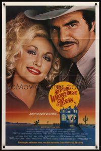 6f096 BEST LITTLE WHOREHOUSE IN TEXAS advance 1sh '82 close-up of Burt Reynolds & Dolly Parton!