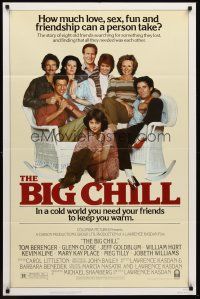6f103 BIG CHILL 1sh '83 Lawrence Kasdan, Tom Berenger, Glenn Close, Jeff Goldblum, William Hurt