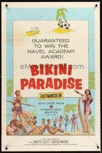6f109 BIKINI PARADISE 1sh '67 wins Navel Academy Award, wacky images!