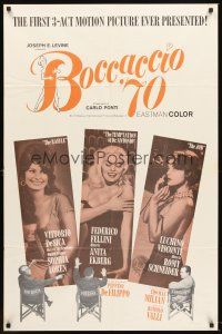 6f135 BOCCACCIO '70 1sh '62 sexy Loren, Ekberg & Schneider, plus Fellini, De Sica & Visconti!