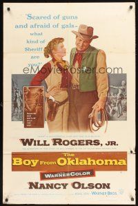 6f143 BOY FROM OKLAHOMA 1sh '54 directed by Michael Curtiz, Will Rogers Jr, & Nancy Olson!