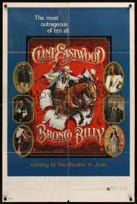 6f151 BRONCO BILLY advance 1sh '80 Clint Eastwood directs & stars, Huyssen & Gerard Huerta art!