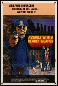 6f153 BRUTAL JUSTICE 1sh R82 Umberto Lenzi's Roma a mano armata, Tierney of skeleton cop!