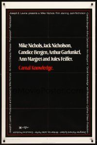 6f173 CARNAL KNOWLEDGE 1sh '71 Jack Nicholson, Candice Bergen, Art Garfunkel, Ann-Margret!