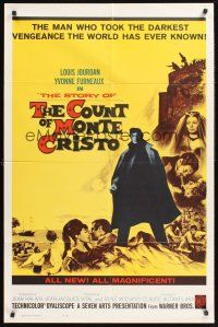 6f214 COUNT OF MONTE CRISTO int'l 1sh '62 Le Comte de Monte Cristo, Louis Jourdan as Edmond Dantes!