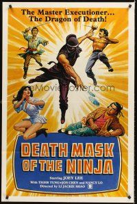 6f246 DEATH MASK OF THE NINJA 1sh '87 cool ninja art, the master executioner, dragon of death!