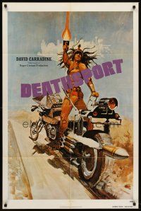 6f247 DEATHSPORT teaser 1sh '78 David Carradine, great art of futuristic battle motorcycle!