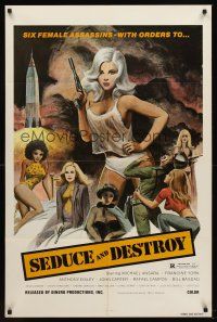 6f275 DOLL SQUAD 1sh '73 Ted V. Mikels directed, lady assassins with orders to Seduce and Destroy!