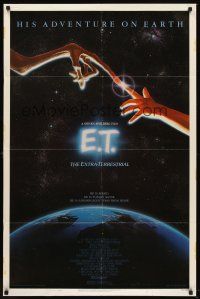 6f296 E.T. THE EXTRA TERRESTRIAL 1sh '82 Drew Barrymore, Steven Spielberg classic, Alvin art!