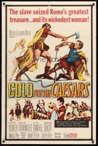 6f405 GOLD FOR THE CAESARS 1sh '64 Jeffrey Hunter, Mylene Demongeot, Oro Per I Cesari!