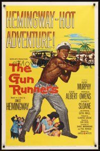 6f417 GUN RUNNERS 1sh '58 Audie Murphy, directed by Don Siegel, written by Ernest Hemingway!
