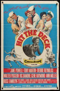 6f467 HIT THE DECK 1sh '55 Debbie Reynolds, Jane Powell, Tony Martin, Walter Pidgeon, Ann Miller