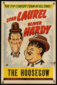 6f475 LAUREL & HARDY 1sh '40s great art of the top comedy team of all time, Laurel & Hardy!