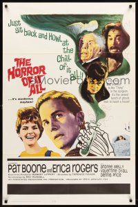 6f480 HORROR OF IT ALL 1sh '64 Pat Boone, just sit back and howl at the chill of it all!