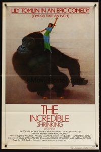 6f508 INCREDIBLE SHRINKING WOMAN style B 1sh '81 Lettick art of Lily Tomlin, gorilla on skateboard!