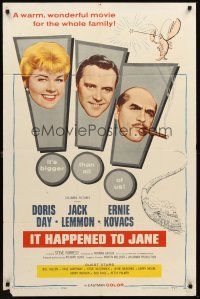 6f521 IT HAPPENED TO JANE 1sh '59 pretty Doris Day, Jack Lemmon, Ernie Kovacs!