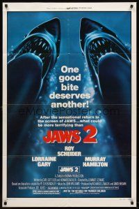 6f529 JAWS 2 1sh R80 one good bite deserves another, what could be more terrifying!